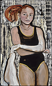 Kim Goldfarb Athlete 54x32 Mixed Media on Board