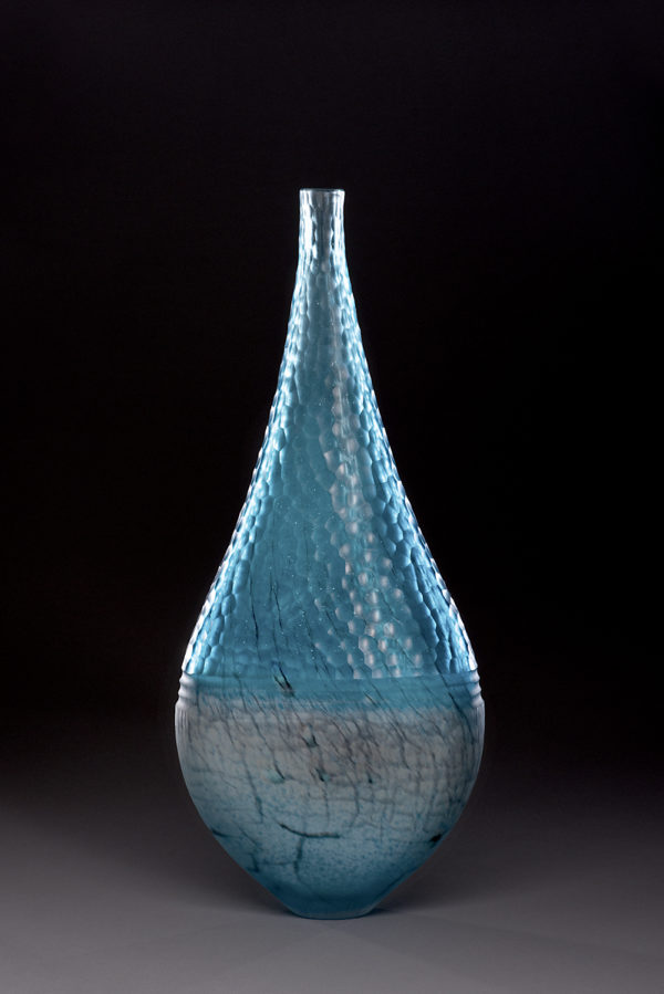 "Blue Battuto Jar"