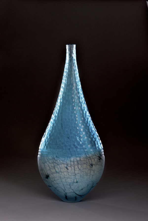 "Blue Battuto Jar"