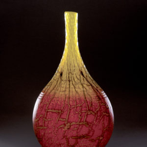 "Red Yellow Battuto Jar"
