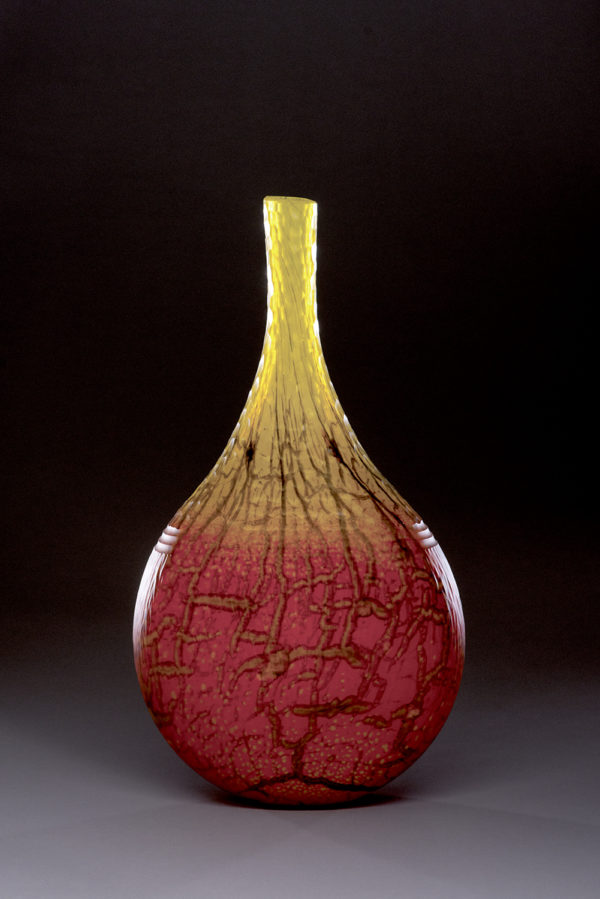 "Red Yellow Battuto Jar"