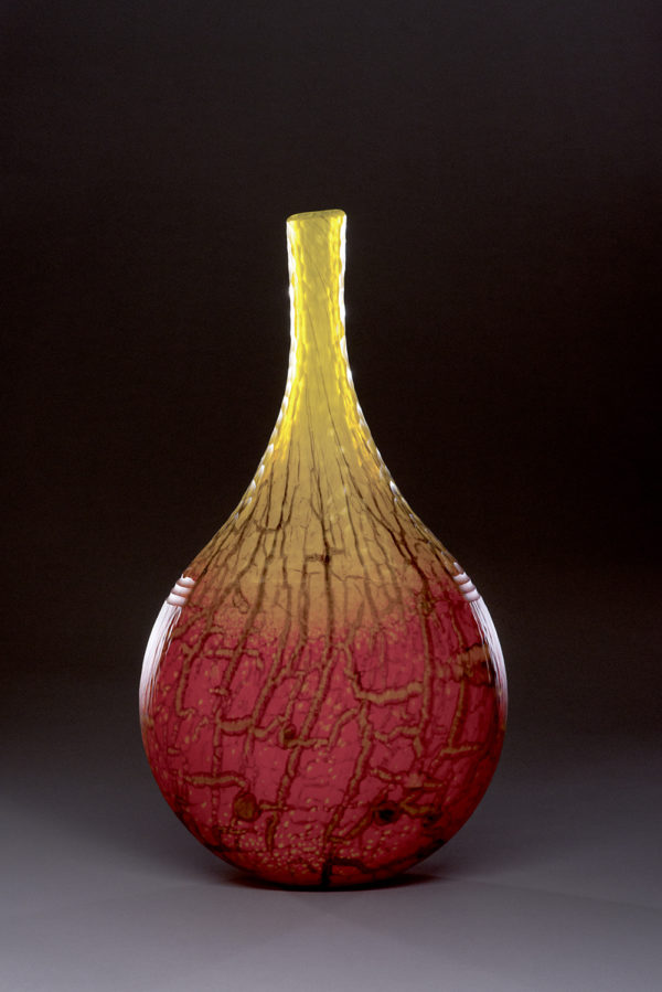 "Red Yellow Battuto Jar"