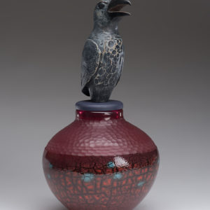 "Red Raven Spirit Jar"