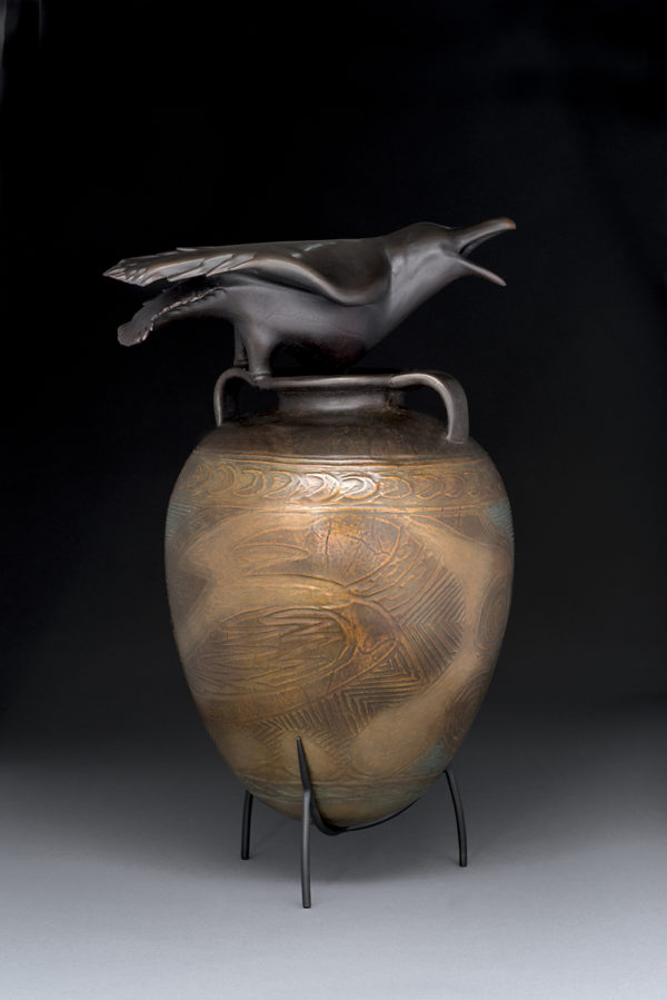 "Raven Jar with Incised Drawing" 10 of 12