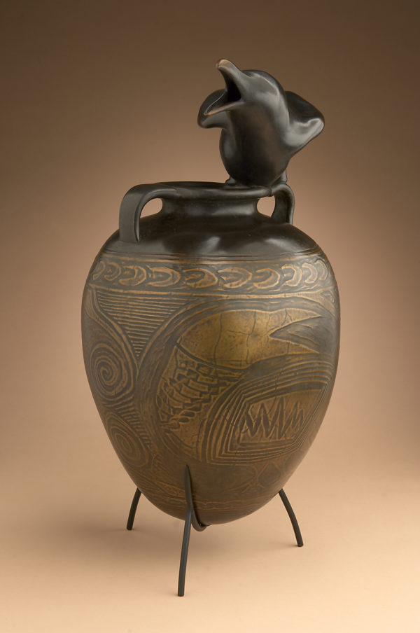 "Raven Jar with Incised Drawing" 5 of 12