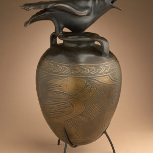 "Raven Jar with Incised Drawing" 5 of 12