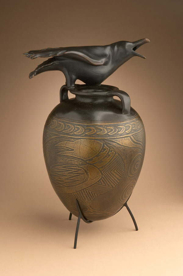 "Raven Jar with Incised Drawing" 5 of 12