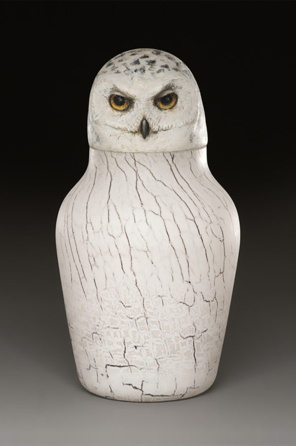 "Snowy Owl Spirit Jar II"