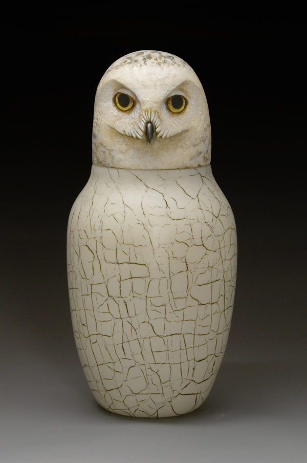 "Snowy Owl Spirit Jar"