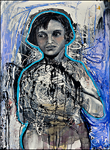 Kim Goldfarb Juggler 64x40 Mixed Media on Board