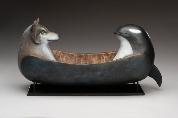 "Wolf and Killer Whale Spirit Canoe"