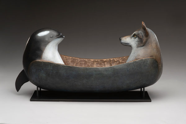 "Wolf and Killer Whale Spirit Canoe"