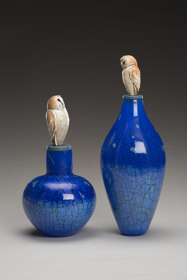 "Barn Owl Spirit Jar Pair"