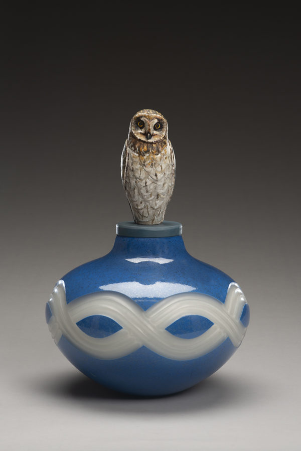 "Short-Eared Owl Spirit Jar"