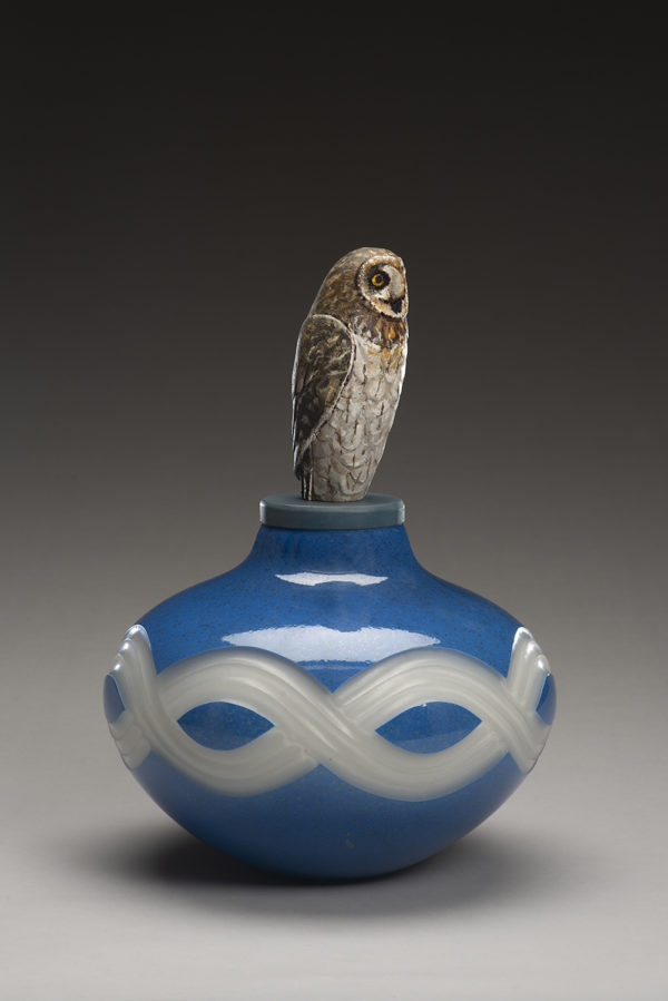 "Short-Eared Owl Spirit Jar" - Image 2