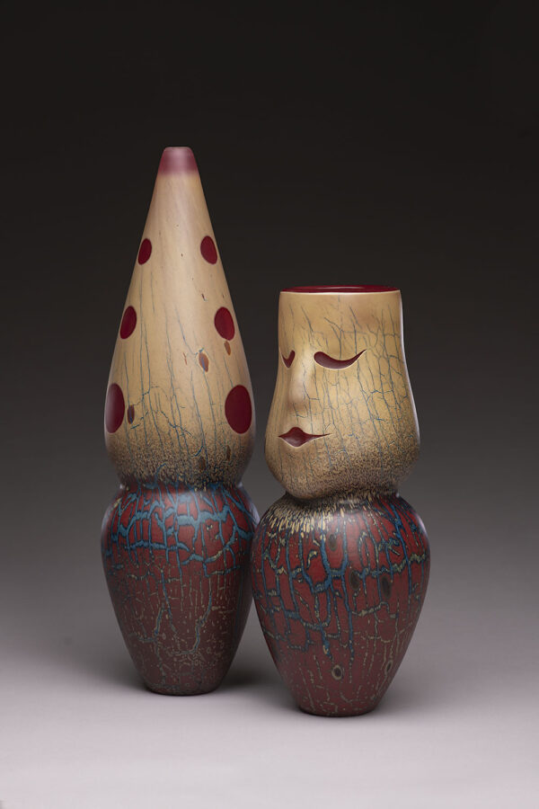 "Figurative Vessel-Seed Jar Pair" - Image 2