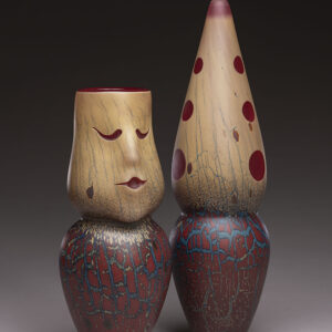 "Figurative Vessel-Seed Jar Pair"