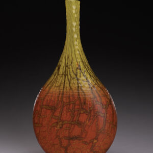 "Red Yellow Battuto Jar"